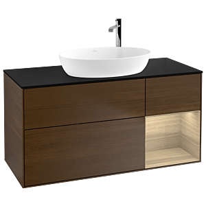 Villeroy et Boch Finion Villeroy et Boch G952PCGN 120cm, plaque de finition noir mat, emotion, étagères Oak Veneer , placage Oak Veneer