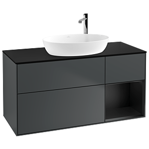 Villeroy and Boch Finion Villeroy and Boch Finion G952PDHG 120cm, cover plate black matt, Emotion, shelves black matt lacquer, midnight Blue Matt Lacquer