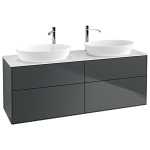 Villeroy und Boch Finion Waschtischunterschrank G96100HG 160x60,3cm, Emotion, Abdeckplatte white matt, Midnight Blue Matt Lacquer