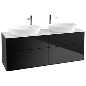 Villeroy und Boch Finion Waschtischunterschrank G96100PD 160x60,3cm, Emotion, Abdeckplatte white matt, Black matt lacquer