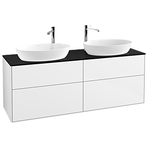 Villeroy und Boch Finion Waschtischunterschrank G96200GF 160x60,3cm, Emotion, Abdeckplatte black matt, Glossy white lacquer