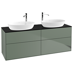 Villeroy und Boch Finion Waschtischunterschrank G96200GM 160x60,3cm, Emotion, Abdeckplatte black matt, Olive Matt Lacquer