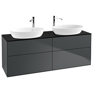 Villeroy und Boch Finion Waschtischunterschrank G96200HG 160x60,3cm, Emotion, Abdeckplatte black matt, Midnight Blue Matt Lacquer