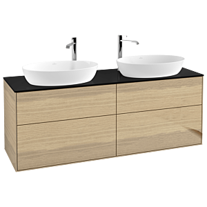 Villeroy und Boch Finion Waschtischunterschrank G96200PC 160x60,3cm, Emotion, Abdeckplatte black matt, Oak Veneer
