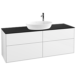 Villeroy und Boch Finion Waschtischunterschrank G97200GF 160x60,3cm, Emotion, Abdeckplatte black matt, Glossy white lacquer
