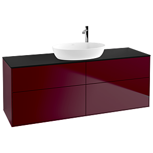 Villeroy und Boch Finion Waschtischunterschrank G97200HB 160x60,3cm, Emotion, Abdeckplatte black matt, Peony Matt