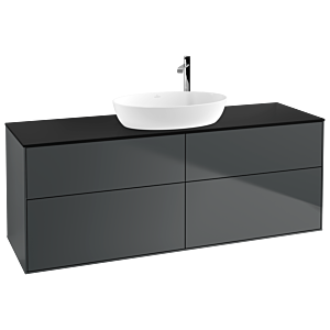 Villeroy und Boch Finion Waschtischunterschrank G97200HG 160x60,3cm, Emotion, Abdeckplatte black matt, Midnight Blue Matt Lacquer