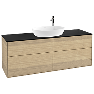 Villeroy und Boch Finion Waschtischunterschrank G97200PC 160x60,3cm, Emotion, Abdeckplatte black matt, Oak Veneer