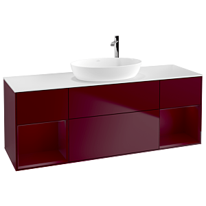 Villeroy und Boch Finion Waschtischunterschrank G981HBHB 160cm, Abdeckplatte white matt, Emotion, Regale Peony matt lacquer, Peony Matt