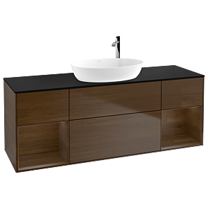 Villeroy et Boch Finion Villeroy et Boch G982GNGN 160cm, plaque de finition noire mate, emotion, étagères Walnut Veneer , placage Walnut Veneer
