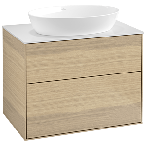 Villeroy et Boch Finion G99100PC 80x60,3cm, Emotion, plaque de recouvrement blanc mat, Oak Veneer