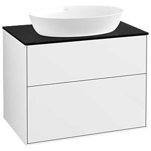 Villeroy et Boch Finion Villeroy et Boch G99200GF 80x60.3cm, Emotion, plaque de recouvrement noir mat, laqué blanc brillant