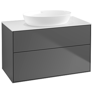 Villeroy und Boch Finion Waschtischunterschrank GA0100GK 100x60,3cm, Emotion, Abdeckplatte white matt, Anthracite matt
