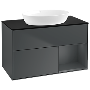 Villeroy and Boch Finion Villeroy and Boch Finion GA22HGHG 100cm, cover plate black matt, Emotion, shelves Midnight matt lacquer, Midnight Blue Matt Lacquer