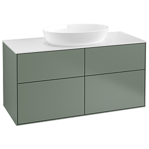 Villeroy und Boch Finion Waschtischunterschrank GA3100GM 120x60,3cm, Emotion, Abdeckplatte white matt, Olive Matt Lacquer