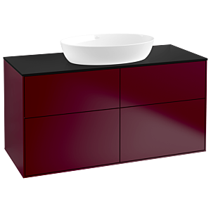 Villeroy et Boch Finion GA3200HB 120x60.3cm, Emotion, plaque de recouvrement noir mat, Peony Matt