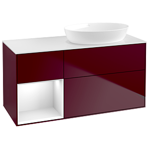Villeroy and Boch Finion Villeroy and Boch Finion GA41GFHB 120cm, cover plate white matt, Emotion, shelves Glossy white lacquer, Peony Matt