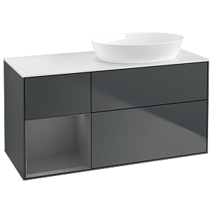 Villeroy and Boch Finion Villeroy and Boch Finion GA41GKHG 120cm, cover plate white matt, Emotion, shelves anthracite matt lacquer, midnight Blue Matt Lacquer