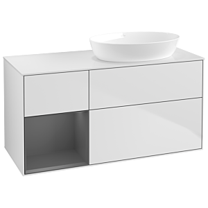 Villeroy and Boch Finion Villeroy and Boch Finion GA41GKMT 120cm, cover plate white matt, Emotion, shelves anthracite matt lacquer, white matt lacquer