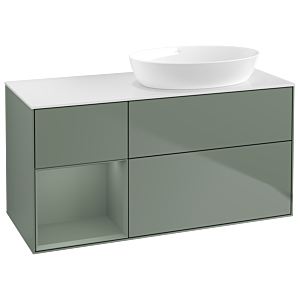 Villeroy and Boch Finion Villeroy and Boch Finion GA41GMGM 120cm, cover plate white matt, Emotion, shelves olive matt lacquer, Olive Matt Lacquer