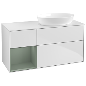 Villeroy and Boch Finion Villeroy and Boch Finion GA41GMMT 120cm, cover plate white matt, Emotion, shelves olive matt lacquer, white matt lacquer