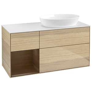 Villeroy and Boch Finion Villeroy and Boch Finion GA41GNPC 120cm, cover plate white matt, Emotion, shelves Walnut Veneer , Oak Veneer