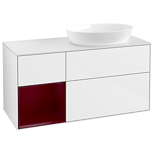 Villeroy and Boch Finion Villeroy and Boch Finion GA41HBGF 120cm, cover plate white matt, Emotion, shelves Peony matt lacquer, glossy white lacquer