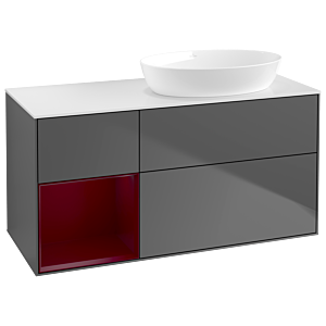 Villeroy and Boch Finion Villeroy and Boch Finion GA41HBGK 120cm, cover plate white matt, Emotion, shelves Peony matt lacquer, anthracite matt