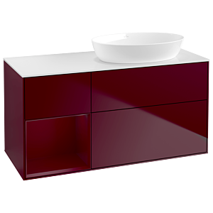 Villeroy et Boch Finion Villeroy et Boch GA41HBHB 120cm, plaque de recouvrement blanc mat, Emotion, étagères Peony laqué mat, Peony Matt