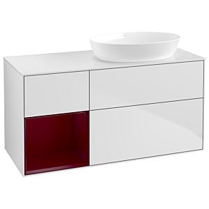 Villeroy und Boch Finion Waschtischunterschrank GA41HBMT 120cm, Abdeckplatte white matt, Emotion, Regale Peony matt lacquer, White matt lacquer