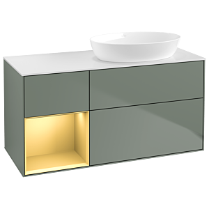 Villeroy and Boch Finion Villeroy and Boch Finion GA41HFGM 120cm, cover plate white matt, Emotion, shelves gold matt lacquer, Olive Matt Lacquer
