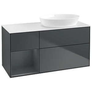 Villeroy und Boch Finion Waschtischunterschrank GA41HGHG 120cm, Abdeckplatte white matt, Emotion, Regale Midnight matt lacquer, Midnight Blue Matt Lacquer