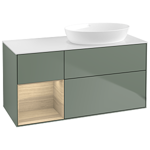 Villeroy and Boch Finion Villeroy and Boch Finion GA41PCGM 120cm, cover plate white matt, Emotion, shelves Oak Veneer , Olive Matt Lacquer