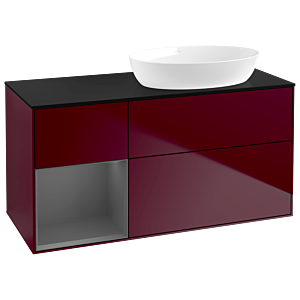 Villeroy and Boch Finion Villeroy and Boch Finion GA42GKHB 120cm, cover plate black matt, Emotion, shelves anthracite matt lacquer, Peony Matt