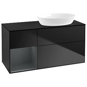 Villeroy and Boch Finion Villeroy and Boch Finion GA42HGPD 120cm, cover plate black matt, Emotion, shelves midnight matt lacquer, black matt lacquer