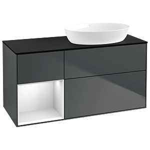 Villeroy and Boch Finion Villeroy and Boch Finion GA42MTHG 120cm, cover plate black matt, Emotion, shelves white matt lacquer, midnight Blue Matt Lacquer