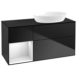 Villeroy and Boch Finion Villeroy and Boch Finion GA42MTPD 120cm, cover plate black matt, Emotion, shelves White matt lacquer, Black matt lacquer