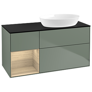 Villeroy and Boch Finion Villeroy and Boch Finion GA42PCGM 120cm, cover plate black matt, Emotion, shelves Oak Veneer , Olive Matt Lacquer