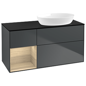Villeroy and Boch Finion Villeroy and Boch Finion GA42PCHG 120cm, cover plate black matt, Emotion, shelves Oak Veneer , Midnight Blue Matt Lacquer