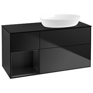 Villeroy und Boch Finion Waschtischunterschrank GA42PDPD 120cm, Abdeckplatte black matt, Emotion, Regale Black matt lacquer, Black matt lacquer