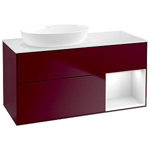 Villeroy and Boch Finion Villeroy and Boch Finion GA51GFHB 120cm, cover plate white matt, Emotion, shelves Glossy white lacquer, Peony Matt