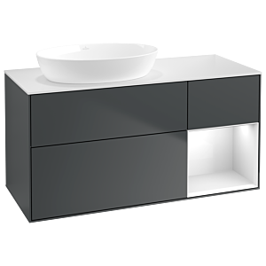 Villeroy and Boch Finion Villeroy and Boch Finion GA51GFHG 120cm, cover plate white matt, Emotion, shelves Glossy white lacquer, Midnight Blue Matt Lacquer