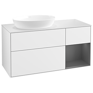 Villeroy and Boch Finion Villeroy and Boch Finion GA51GKGF 120cm, cover plate white matt, Emotion, shelves anthracite matt lacquer, glossy white lacquer