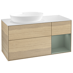 Villeroy and Boch Finion Villeroy and Boch Finion GA51GMPC 120cm, cover plate white matt, Emotion, shelves olive matt lacquer, Oak Veneer