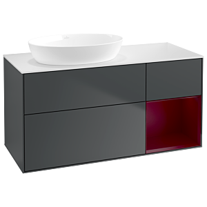 Villeroy und Boch Finion Waschtischunterschrank GA51HBHG 120cm, Abdeckplatte white matt, Emotion, Regale Peony matt lacquer, Midnight Blue Matt Lacquer