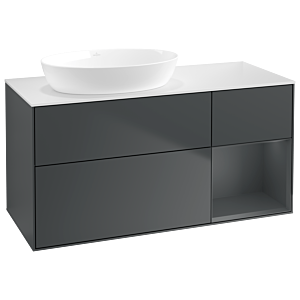 Villeroy und Boch Finion Waschtischunterschrank GA51HGHG 120cm, Abdeckplatte white matt, Emotion, Regale Midnight matt lacquer, Midnight Blue Matt Lacquer