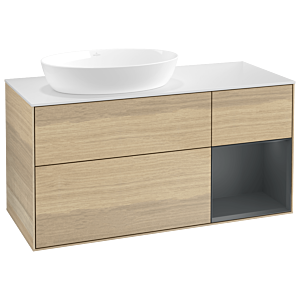Villeroy and Boch Finion Villeroy and Boch Finion GA51HGPC 120cm, cover plate white matt, Emotion, shelves Midnight matt lacquer, Oak Veneer