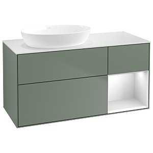 Villeroy and Boch Finion Villeroy and Boch Finion GA51MTGM 120cm, cover plate white matt, Emotion, shelves white matt lacquer, Olive Matt Lacquer