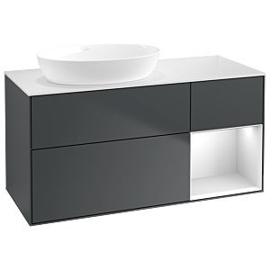 Villeroy and Boch Finion Villeroy and Boch Finion GA51MTHG 120cm, cover plate white matt, Emotion, shelves white matt lacquer, midnight Blue Matt Lacquer