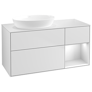 Villeroy und Boch Finion Waschtischunterschrank GA51MTMT 120cm, Abdeckplatte white matt, Emotion, Regale White matt lacquer, White matt lacquer